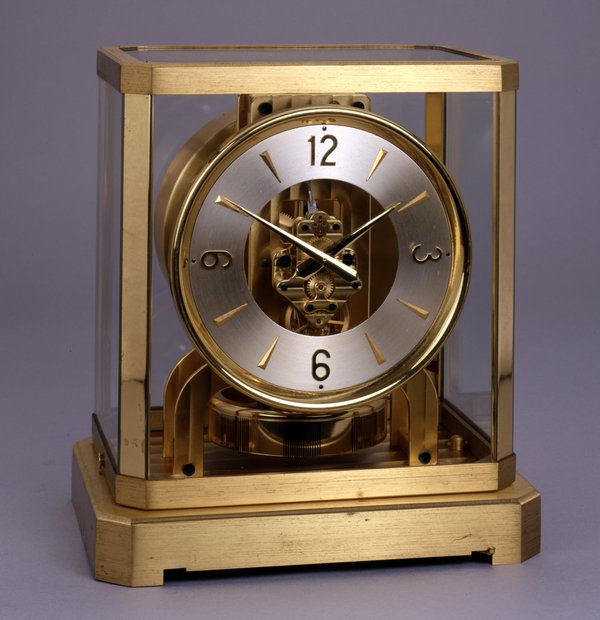 An Atmos clock.  Jaeger Le Coultre, Switzerland, 1947 (British Museum reg. No. 1986,1025.1)