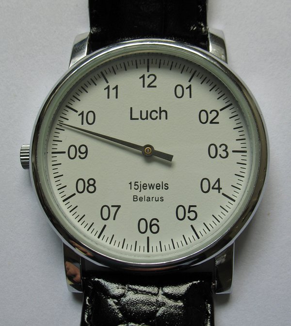 Wristwatch with single hand, Luch, Belarus, c.2012