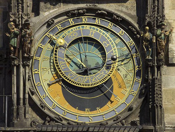 The Astronomical Clock in the Old Town Hall Square in Prague (Wikimedia Commons)