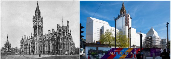 Sep 25 - 1 Manchester Town Hall then and now