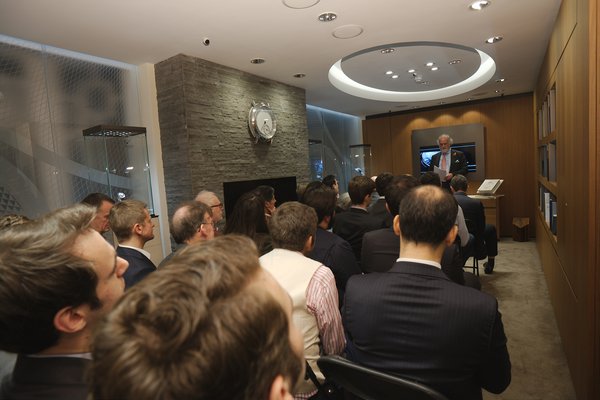 Andrew Crisford entertains a packed room, on the marketing flair of Abraham Louis Breguet (photo Yarek Baranik)