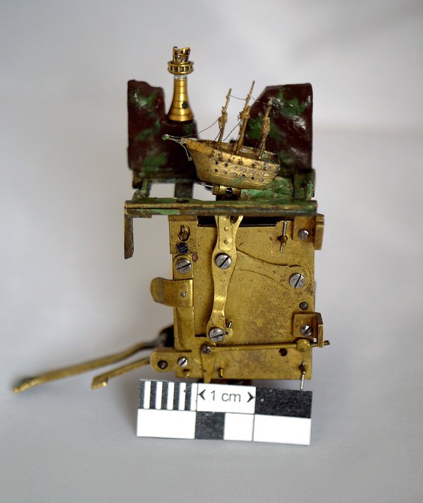 The musical ship automaton mechanism before restoration (photo courtesy of Brittany Cox)