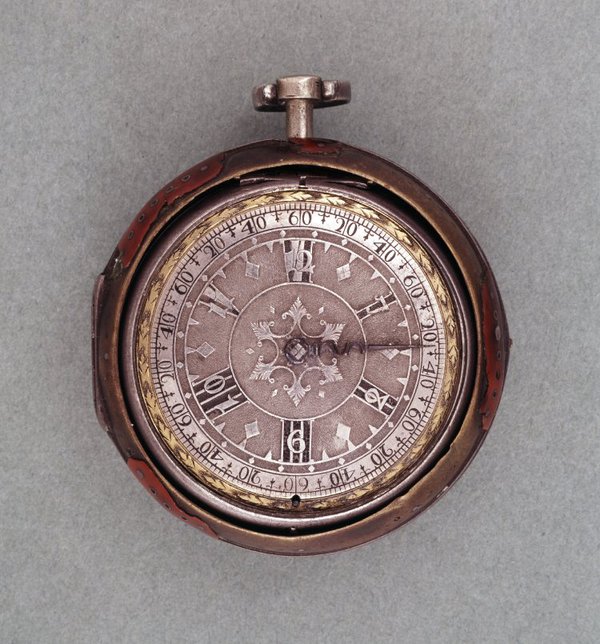 A silver and tortoiseshell pair-case verge watch with six-hour dial, Francis Stamper, London, 1690-1700 (British Museum No. 1958,1201.481).  The dial requires the user to know which quarter of the day they are present in.  However, the basic concept is not unfamiliar - we all accept the standard twelve-hour dial which requires us to know the half of the day