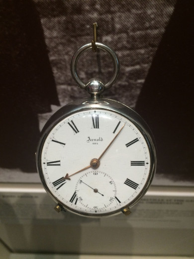 The Belville family’s pocket watch, ‘Arnold’, at the Clockmakers’ Museum