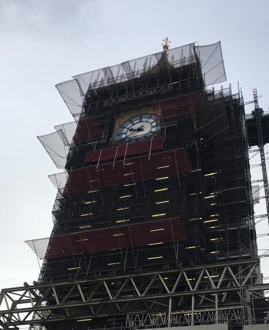 Elizabeth Tower undergoing conservation