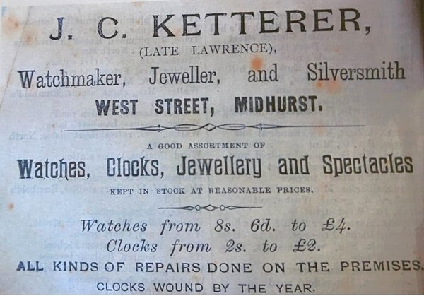 The advert for 'Ketterer (Late Lawrence)'