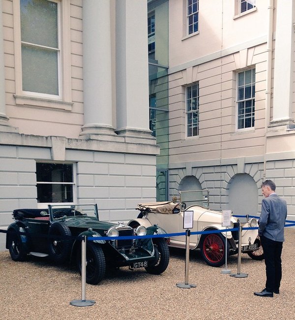 Council member Richard Stenning inspecting the exhibits